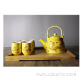 Chinese teapot suit Golden Dragon